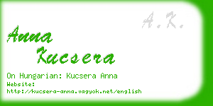 anna kucsera business card